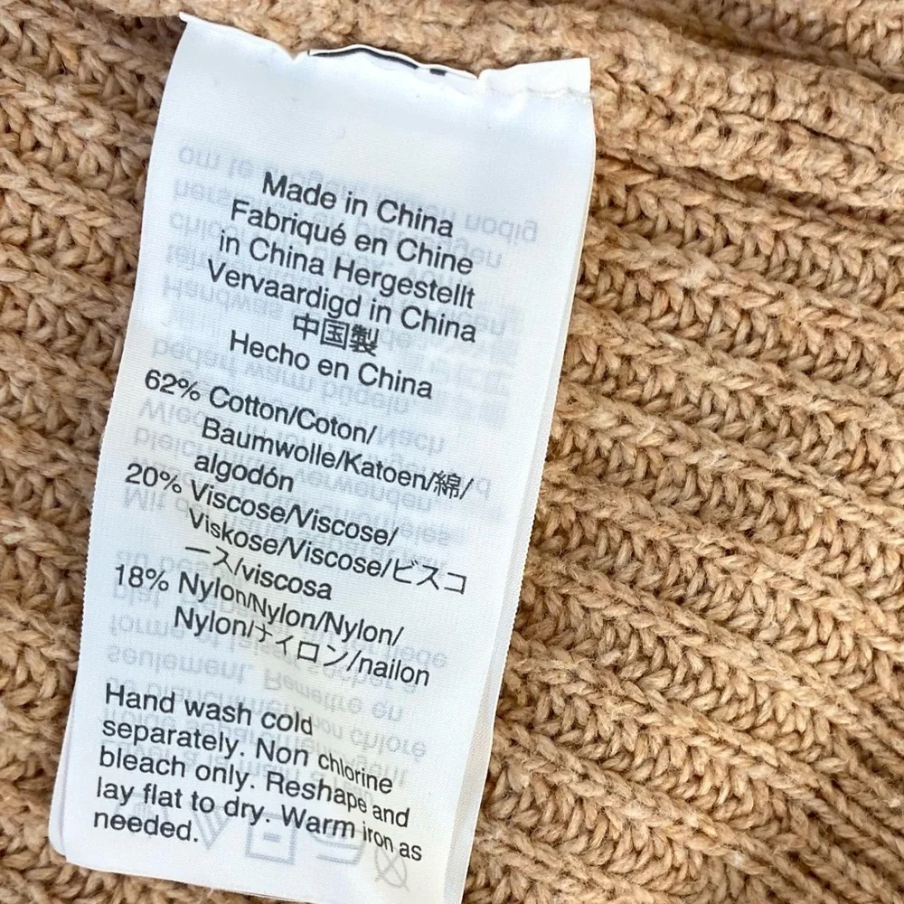 Madewell Ribbed Pocket Sweater in Camel Blush, Size S